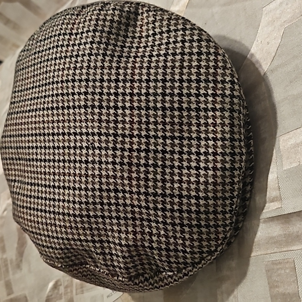 Wool Blend Plaid Hounds Tooth Ivy Cap 5 Point Scally Driver Hat Newsboy